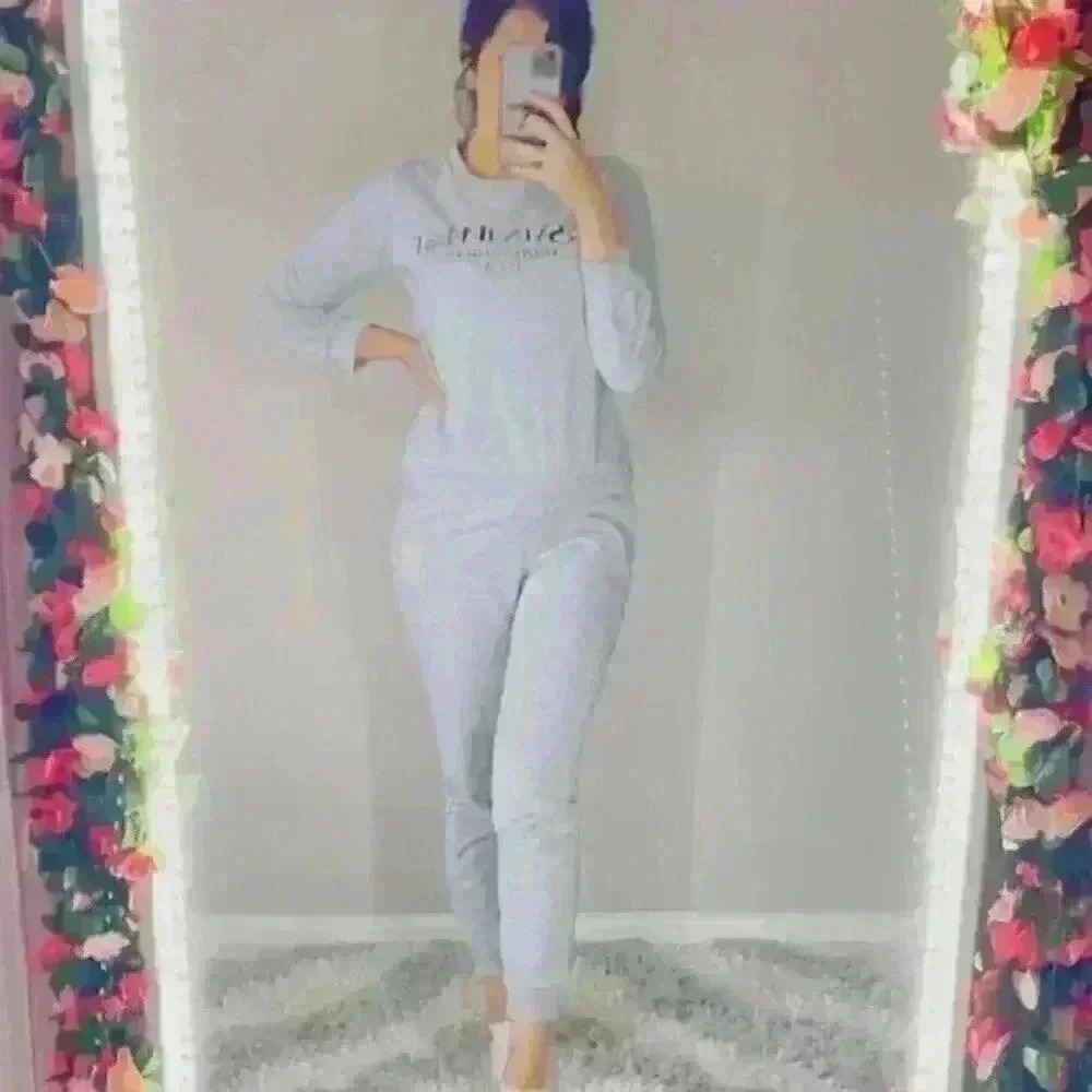 Gray‎ two - piece Loungewear Set